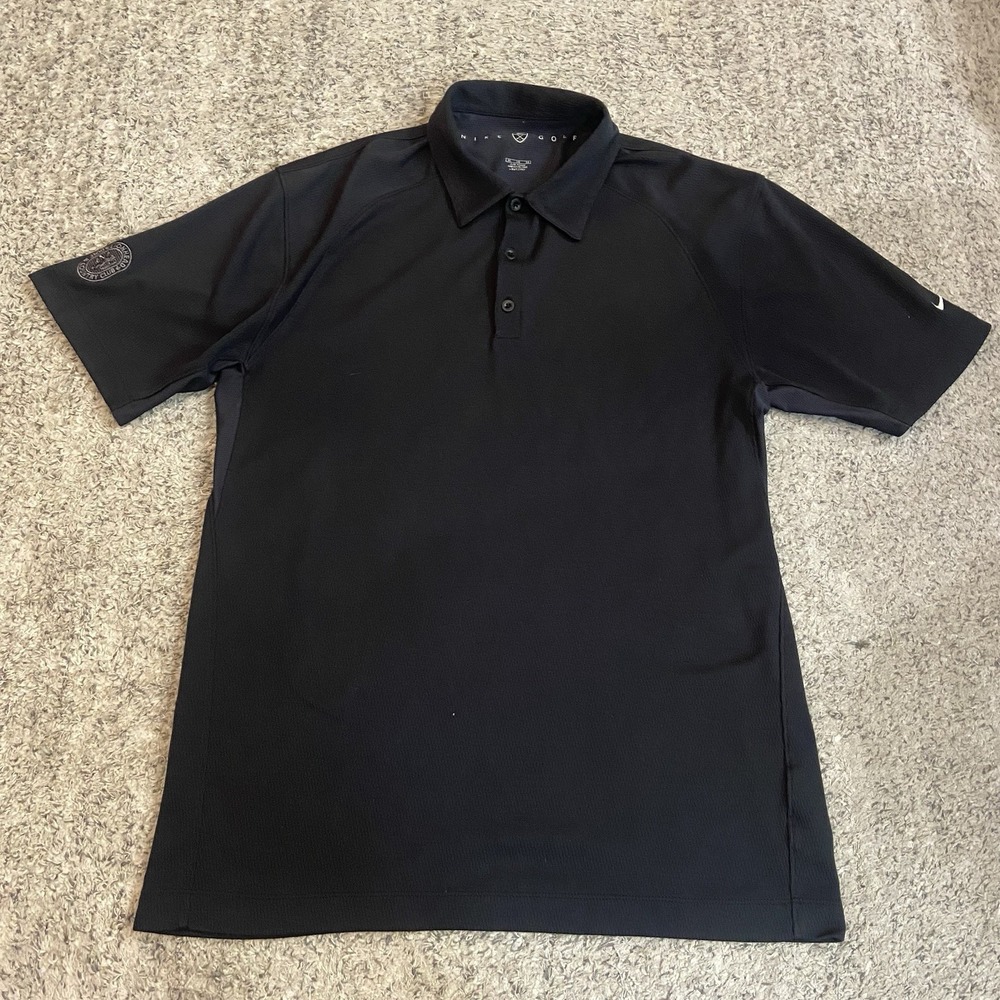 Nike Golf Mens Shirt XL Black Short Sleeve Polo Lionhead Country Club